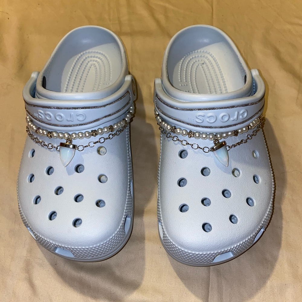 **CUSTOM BABY BLUE CROCS**